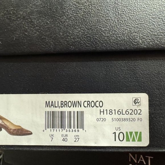 Naturalizer Womens Mali Pump Heel Brown Croc Size 10W - Picture 6 of 6